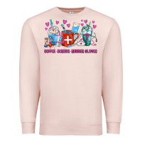 Pale Pink Coffee Nurse Repeat Nurse Coffee Cups Premium Sweatshirt - FaDigitalArtStudio