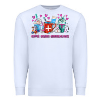 White Coffee Nurse Repeat Nurse Coffee Cups Premium Sweatshirt - FaDigitalArtStudio