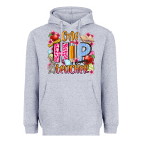 Heather Grey Easter Day One hip Teacher Heavyweight Hoodie - OliviaCreatesArt