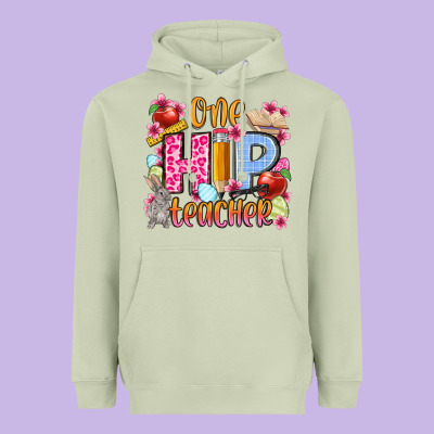 Easter Day One Hip Teacher Heavyweight Hoodie Designed By Oliviacreatesart