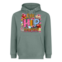 Sage Easter Day One hip Teacher Heavyweight Hoodie - OliviaCreatesArt