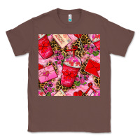 Chestnut valentines day coffee cups and love letter with xoxo and leopard seaml Classic Tee - BundleAndBundleShop
