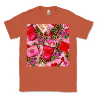 Copper valentines day coffee cups and love letter with xoxo and leopard seaml Classic Tee - BundleAndBundleShop