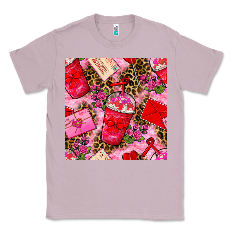 Valentines Day Coffee Cups And Love Letter With Xoxo And Leopard Seaml Classic Tee by BundleAndBundleShop | Teevron