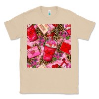 Mushroom valentines day coffee cups and love letter with xoxo and leopard seaml Classic Tee - BundleAndBundleShop