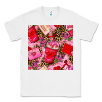 White valentines day coffee cups and love letter with xoxo and leopard seaml Classic Tee - BundleAndBundleShop
