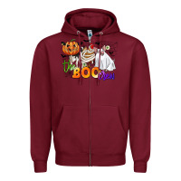 Burgundy the boo crew Zipper Hoodie - CowGirlArtShop