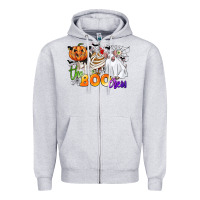 Heather Grey the boo crew Zipper Hoodie - CowGirlArtShop