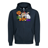 Navy the boo crew Zipper Hoodie - CowGirlArtShop