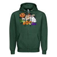 Sports Green the boo crew Zipper Hoodie - CowGirlArtShop
