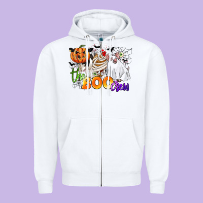 The Boo Crew Zipper Hoodie Designed By Cowgirlartshop