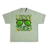 Oil Green Lucky Dude St Patricks Urban Heavy Tee - BundleAndBundleShop