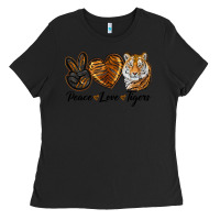 Black Peace Love Tigers Ladies Tee - LillyAllenDesigns