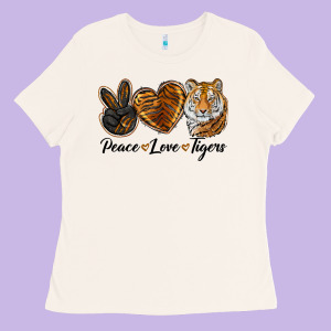 Peace Love Tigers Ladies Tee Designed By Lillyallendesigns