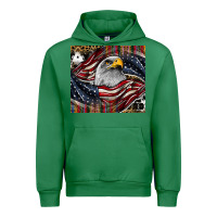 Emerald American eagle Urban Hoodie - CowhideDigitalArt