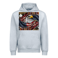 Heather Grey American eagle Urban Hoodie - CowhideDigitalArt