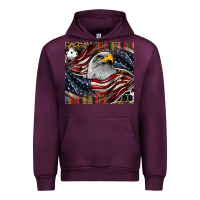 Mauve Wine American eagle Urban Hoodie - CowhideDigitalArt