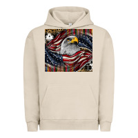 Pigment French Oak American eagle Urban Hoodie - CowhideDigitalArt