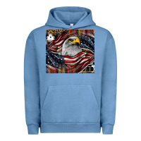 Pigment Pebble Blue American eagle Urban Hoodie - CowhideDigitalArt