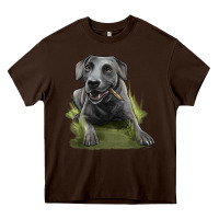Chocolate Brown Texas Blue Lacy Dog Heavy Core Tee - LillyAllenDesigns