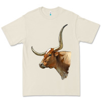 Bone Texas Longhorn Cow Face Premium Tee - LillyAllenDesigns