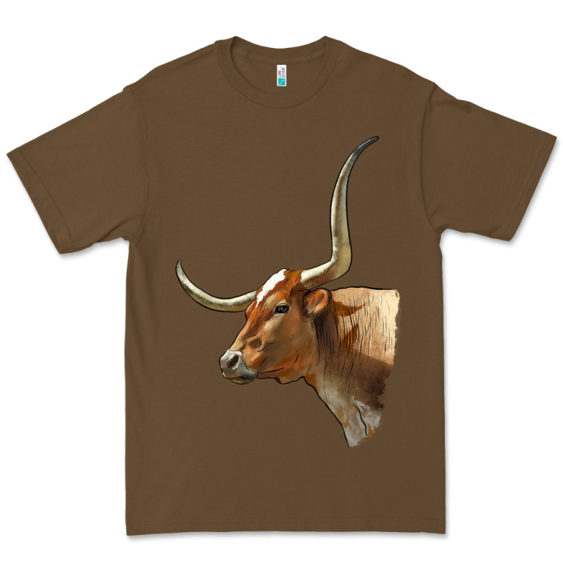 Texas Longhorn Cow Face Premium Tee by LillyAllenDesigns | Teevron
