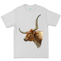 Dove Grey Texas Longhorn Cow Face Premium Tee - LillyAllenDesigns
