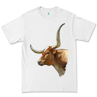White Texas Longhorn Cow Face Premium Tee - LillyAllenDesigns