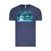 Vintage Denim hello winter snowman Vintage Tee - MaliasSmallBusiness
