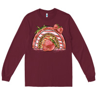 Burgundy strawberry rainbow Long Sleeve Tee - BarkalooDesign