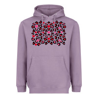 Lavender Valentine's Day leopard and heart background Heavyweight Hoodie - FaDigitalArtStudio