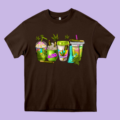 Coffee Cups Heavy Core Tee Designed By Nancycooperartshop