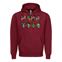 Burgundy personalized this mama loves her monsters Zipper Hoodie - CowGirlArtShop