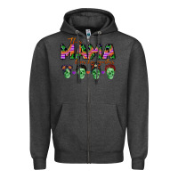 Charcoal Heather personalized this mama loves her monsters Zipper Hoodie - CowGirlArtShop