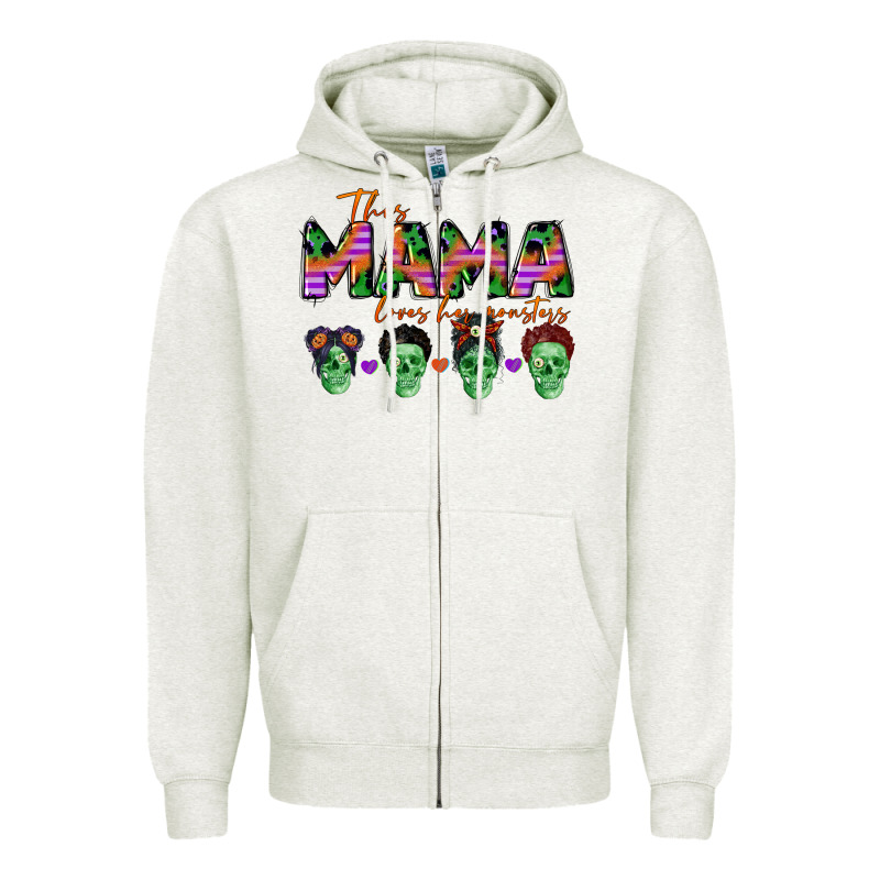 Personalized This Mama Loves Her Monsters Zipper Hoodie by CowGirlArtShop | Teevron