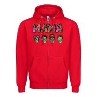 Red personalized this mama loves her monsters Zipper Hoodie - CowGirlArtShop