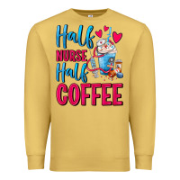 Antique Gold Half Nurse Half Coffee Premium Sweatshirt - FaDigitalArtStudio