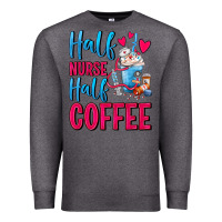 Charcoal Heather Half Nurse Half Coffee Premium Sweatshirt - FaDigitalArtStudio