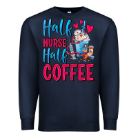 Navy Half Nurse Half Coffee Premium Sweatshirt - FaDigitalArtStudio