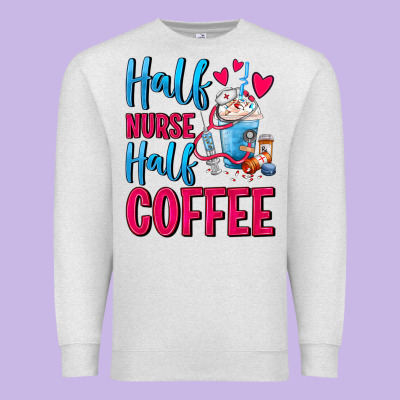 Half Nurse Half Coffee Premium Sweatshirt Designed By Fadigitalartstudio