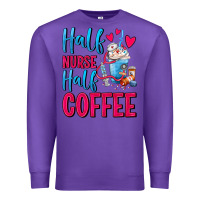 Purple Half Nurse Half Coffee Premium Sweatshirt - FaDigitalArtStudio