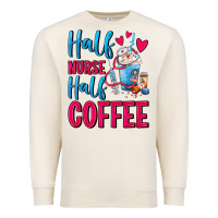 Sandshell Half Nurse Half Coffee Premium Sweatshirt - FaDigitalArtStudio