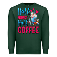 Sports Green Half Nurse Half Coffee Premium Sweatshirt - FaDigitalArtStudio