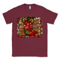 Burgundy cowboy boots christmas Classic Tee - JahusDesignShop