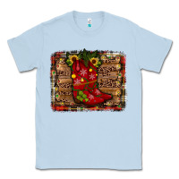 Dusty Blue cowboy boots christmas Classic Tee - JahusDesignShop