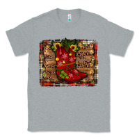 Heather Grey cowboy boots christmas Classic Tee - JahusDesignShop