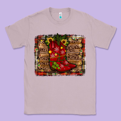 Cowboy Boots Christmas Classic Tee Designed By Jahusdesignshop