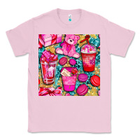 Bubblegum Pink valentines day with love coffee cups  seamless pattern bbs Classic Tee - BundleAndBundleShop