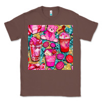 Chestnut valentines day with love coffee cups  seamless pattern bbs Classic Tee - BundleAndBundleShop