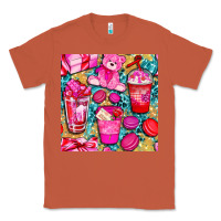 Copper valentines day with love coffee cups  seamless pattern bbs Classic Tee - BundleAndBundleShop